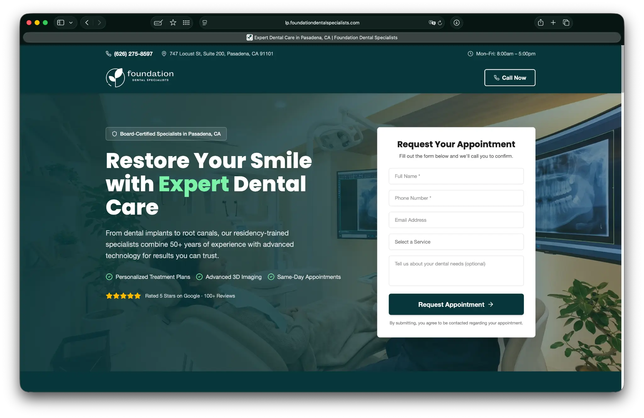 Foundation Dental Specialists website